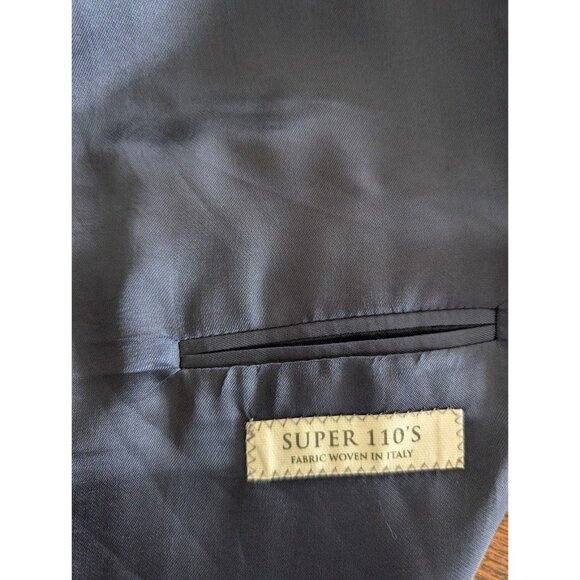 Jack Victor Blazer SUPPER 110"S Conway Men's Size 44R 100% Wool Blue Plaid NEW - Picture 5 of 5